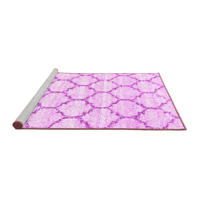 Sideview of Machine Washable Terrilis Pink Contemporary Rug, wshcon3029pnk