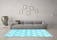 Machine Washable Terrilis Light Blue Contemporary Rug, wshcon3029lblu