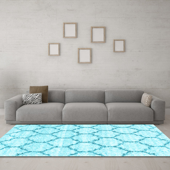 Machine Washable Terrilis Light Blue Contemporary Rug in a Living Room, wshcon3029lblu