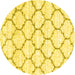 Round Terrilis Yellow Contemporary Rug, con3029yw