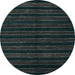 Round Abstract Light Blue Contemporary Rug, con302lblu