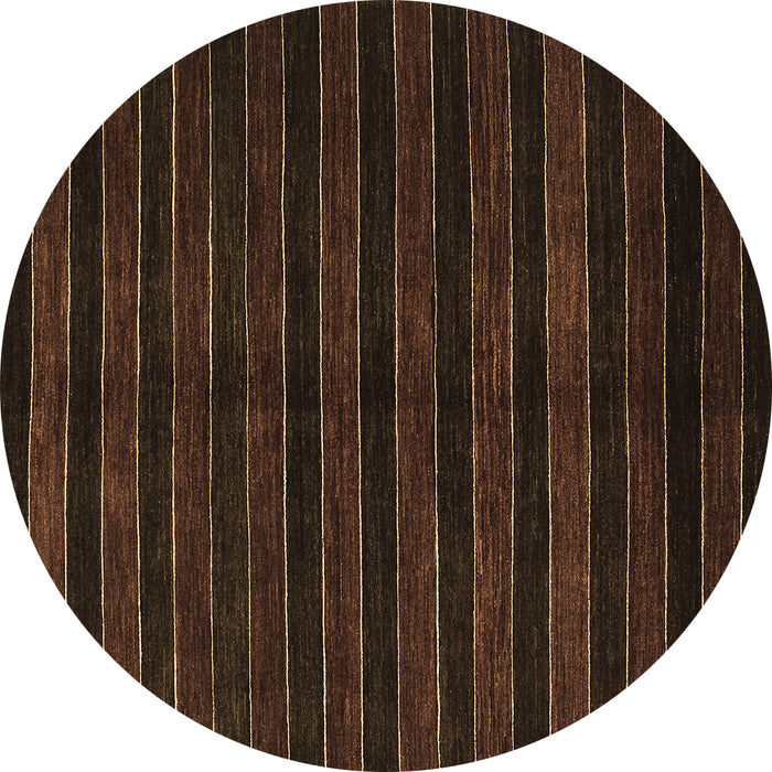 Round Abstract Brown Contemporary Rug, con302brn