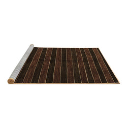Sideview of Machine Washable Abstract Brown Contemporary Rug, wshcon302brn