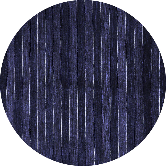Round Abstract Blue Contemporary Rug, con302blu