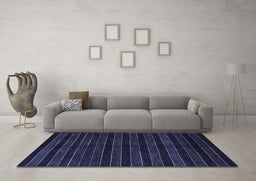 Machine Washable Abstract Blue Contemporary Rug in a Living Room, wshcon302blu