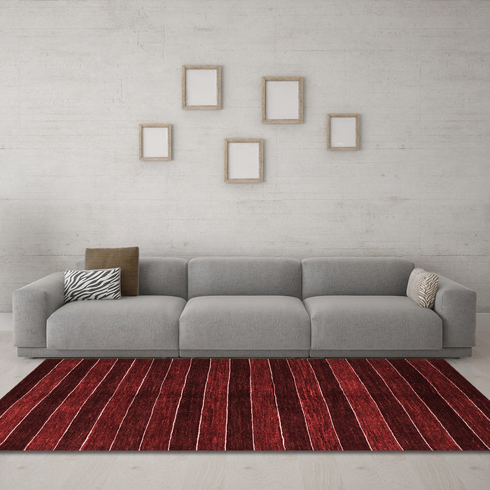 Contemporary Red Washable Rugs