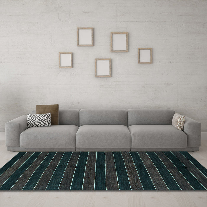 Machine Washable Abstract Light Blue Contemporary Rug in a Living Room, wshcon302lblu