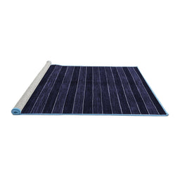 Sideview of Machine Washable Abstract Blue Contemporary Rug, wshcon302blu