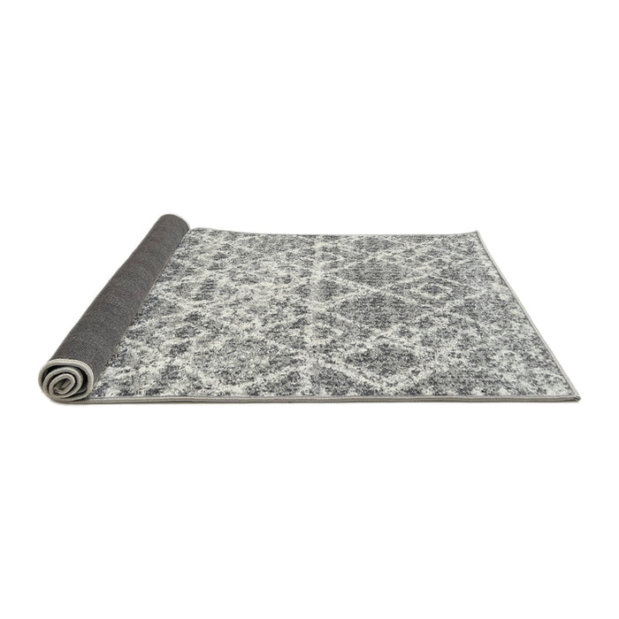 Thickness of Contemporary Gray Trellis Rug, con3030