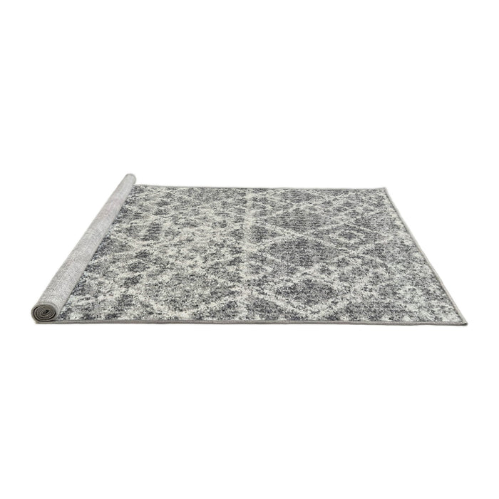 Serging Thickness of Machine Washable Contemporary Grey Gray Rug, wshcon3030