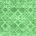 Square Machine Washable Trellis Emerald Green Modern Area Rugs, wshcon3030emgrn