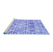 Sideview of Machine Washable Trellis Blue Modern Rug, wshcon3030blu