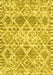 Machine Washable Trellis Yellow Modern Rug, wshcon3030yw