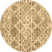 Round Trellis Brown Modern Rug, con3030brn