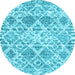 Round Trellis Light Blue Modern Rug, con3030lblu