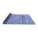 Sideview of Trellis Blue Modern Rug, con3030blu