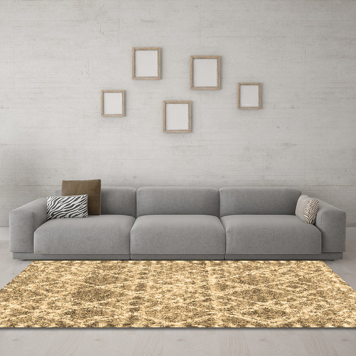 Machine Washable Trellis Brown Modern Rug in a Living Room,, wshcon3030brn