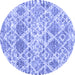 Round Trellis Blue Modern Rug, con3030blu