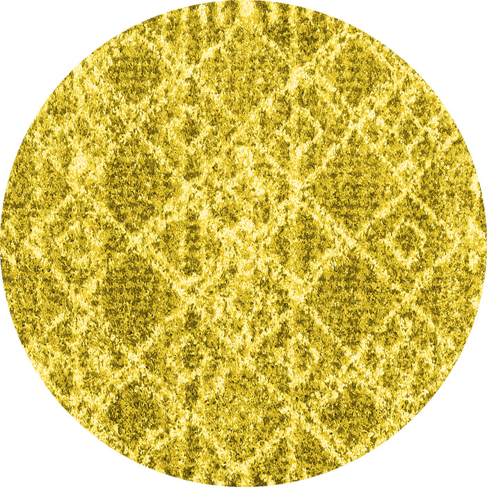 Round Trellis Yellow Modern Rug, con3030yw