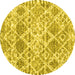 Round Trellis Yellow Modern Rug, con3030yw