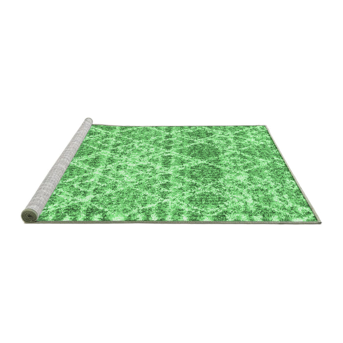 Sideview of Machine Washable Trellis Emerald Green Modern Area Rugs, wshcon3030emgrn