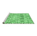 Sideview of Machine Washable Trellis Emerald Green Modern Area Rugs, wshcon3030emgrn