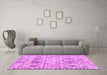 Machine Washable Trellis Pink Modern Rug in a Living Room, wshcon3030pnk