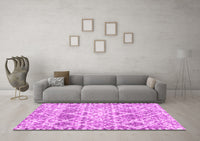 Machine Washable Trellis Pink Modern Rug, wshcon3030pnk