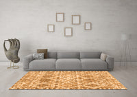 Machine Washable Trellis Orange Modern Rug, wshcon3030org