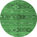 Round Oriental Emerald Green Traditional Rug, con3031emgrn