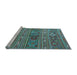 Sideview of Machine Washable Oriental Light Blue Traditional Rug, wshcon3031lblu