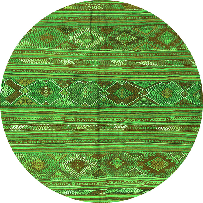 Square Oriental Green Traditional Rug, con3031grn