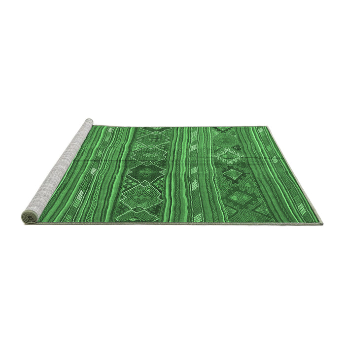 Sideview of Machine Washable Oriental Emerald Green Traditional Area Rugs, wshcon3031emgrn