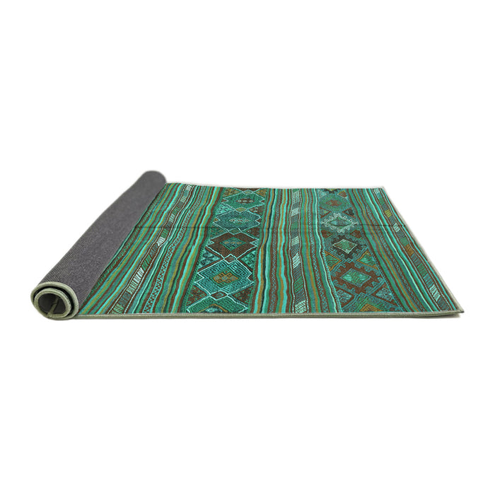 Sideview of Oriental Turquoise Traditional Rug, con3031turq
