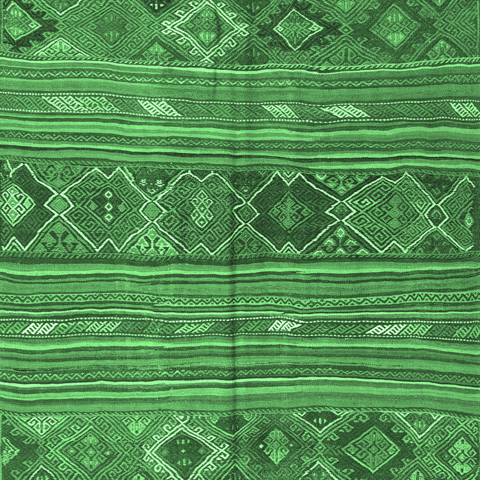 Machine Washable Oriental Emerald Green Traditional Area Rugs, wshcon3031emgrn