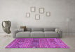 Machine Washable Oriental Purple Traditional Area Rugs in a Living Room, wshcon3031pur