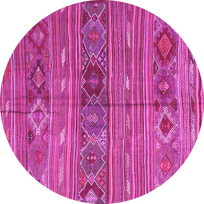 Round Oriental Pink Traditional Rug, con3031pnk