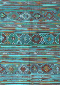 Oriental Light Blue Traditional Rug, con3031lblu