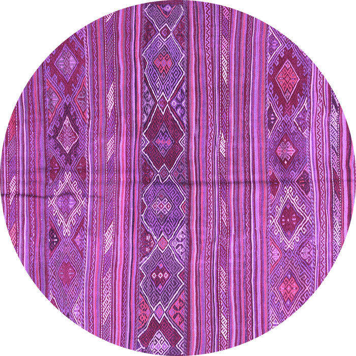 Round Oriental Purple Traditional Rug, con3031pur
