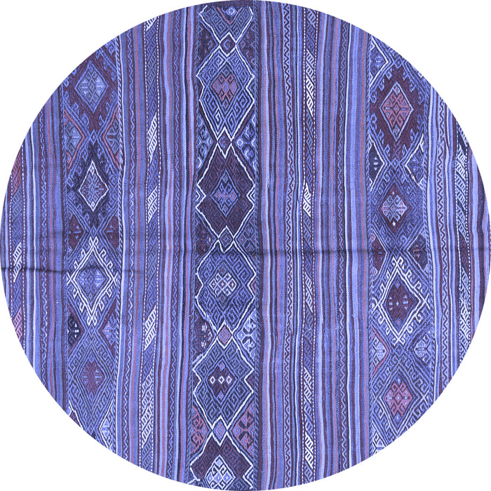 Round Oriental Blue Traditional Rug, con3031blu