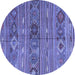 Round Oriental Blue Traditional Rug, con3031blu