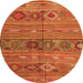 Machine Washable Oriental Orange Traditional Area Rugs, wshcon3031org