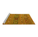 Sideview of Machine Washable Oriental Yellow Traditional Rug, wshcon3031yw