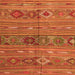 Serging Thickness of Oriental Orange Traditional Rug, con3031org