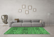 Machine Washable Oriental Emerald Green Traditional Area Rugs in a Living Room,, wshcon3031emgrn