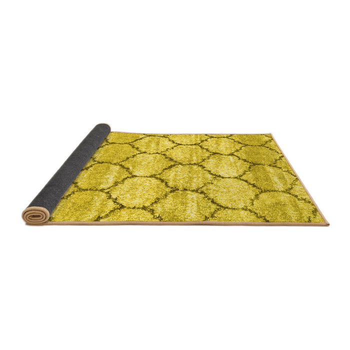 Sideview of Trellis Yellow Modern Rug, con3032yw