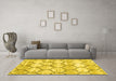 Machine Washable Trellis Yellow Modern Rug in a Living Room, wshcon3032yw