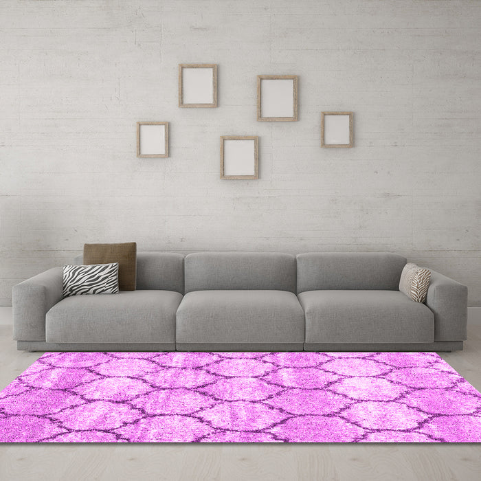 Machine Washable Trellis Pink Modern Rug in a Living Room, wshcon3032pnk
