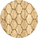 Round Trellis Brown Modern Rug, con3032brn