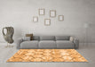 Machine Washable Trellis Orange Modern Area Rugs in a Living Room, wshcon3032org